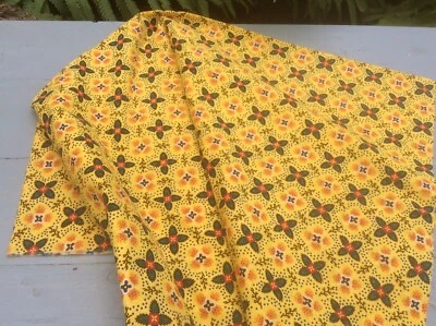 Cotton Quilt Fabric, Yellow Boho Folk Style, 1 Yard, Blank Textiles, Swell!! - Image 1 of 4