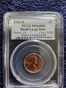 1960-D 1C PCGS MS64RD Large/Small Date Small Cent - 