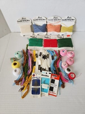 Lot Vintage Embroidery Floss Candle Wicking Yarn Tatting Crochet Thread Craft - Image 1 of 4