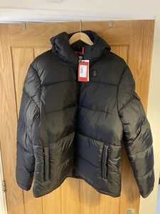 Men’s Luke Black Hooded Puffs Jacket (M) - Picture 1 of 2