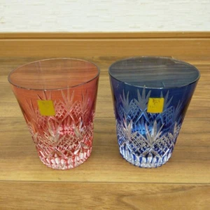 Kagami Kristall Edo Kiriko Paar Glas Japanisch Traditionell Glas Tasse Japan - Bild 1 von 5
