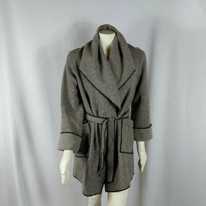 Janska jacket Fleece Womens sz S wrap Comfort Pockets Brown edgy lagenlook boho - Picture 1 of 8