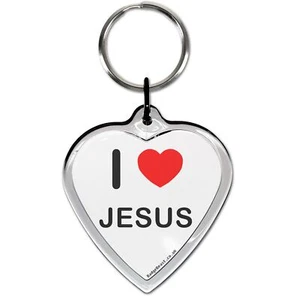 Jesus I Love Schlüsselanhänger in Herzform (52 mm x 36 mm) - Bild 1 von 2
