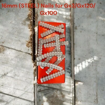 1000x clavos de ACERO cotejados 16 mm-para clavos Hilti GX3/GX120/Gx100 ACERO Y VIGA Foto 1 de 4