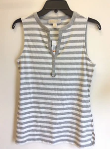 Top Michael Kors Mujer Rayas Sin Mangas Cuello Dividido, Perla Brezo, S $74.00 - Imagen 1 de 3