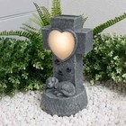 Solar LED Dog Memorial Light Waterproof Polyresin Eco Friendly Garden Decor
