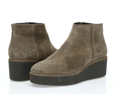 Botines de plataforma de gamuza Aquatalia Vina marrón con cuña talla 10 Foto 1 de 4