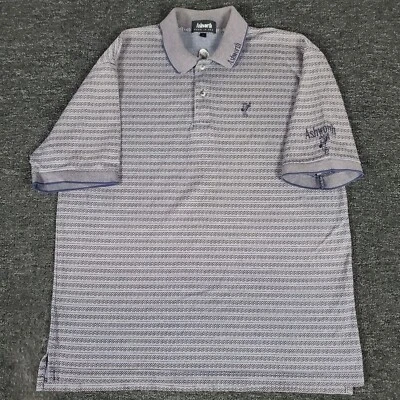 Camisa Polo Ashford De Colección Para Hombres Grande Gris Geométrica Azteca Golf Preppy Hecha en EE. UU. Foto 1 de 4