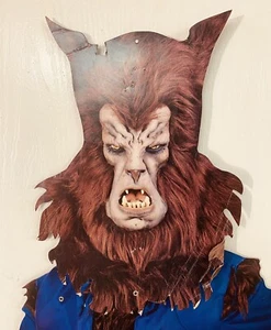 Halloween Decor Large Double sided Posable Paper Wolfman 1970's Vintage 40" - Picture 1 of 6