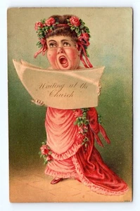 Warten auf die Kirche Braut wird Comic DB Postkarte M4 - Bild 1 von 2