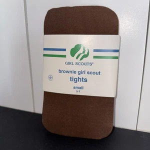 Brownie Girl Scout SIZE 5-7 Small Uniform Tights New in Package Style 7-015 Nice - Picture 1 of 5
