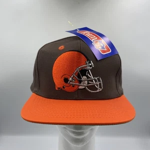 Vintage Cleveland Browns Hat Cap Snap Back NFL Football Brown Orange Mens 90s - Picture 1 of 9
