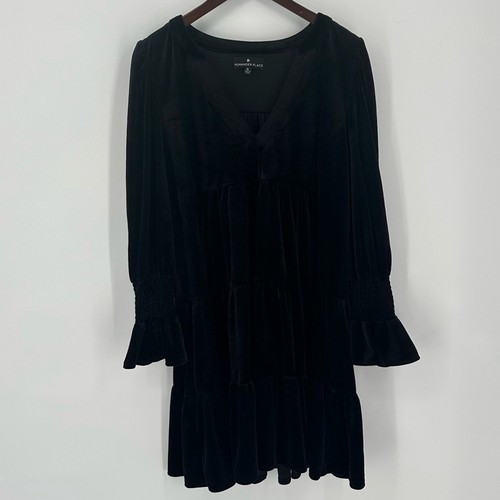 Abito Kenzo Tuckernuck Pomander Place nero velluto taglia XL festa evento