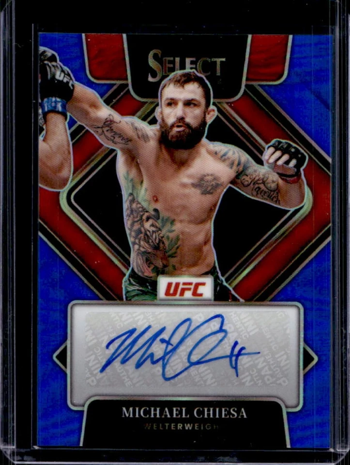 2022 Select UFC Michael Chiesa Signatures Blue Prizm Auto #/49 - Image 1 of 2