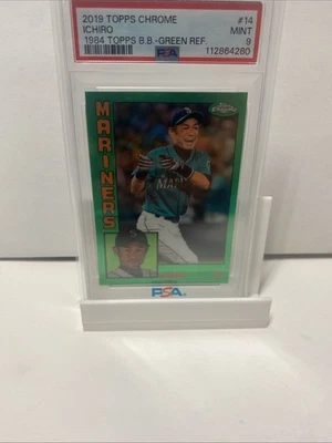 ICHIRO 2019 TOPPS CHROME 1984 TOPPS GREEN REFRACTOR MARINERS /99 PSA 9 - Image 1 of 3