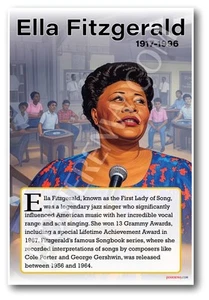 Ella Fitzgerald - Jazz Singer - Biography Poster 18 x 12 inch - Picture 1 of 1