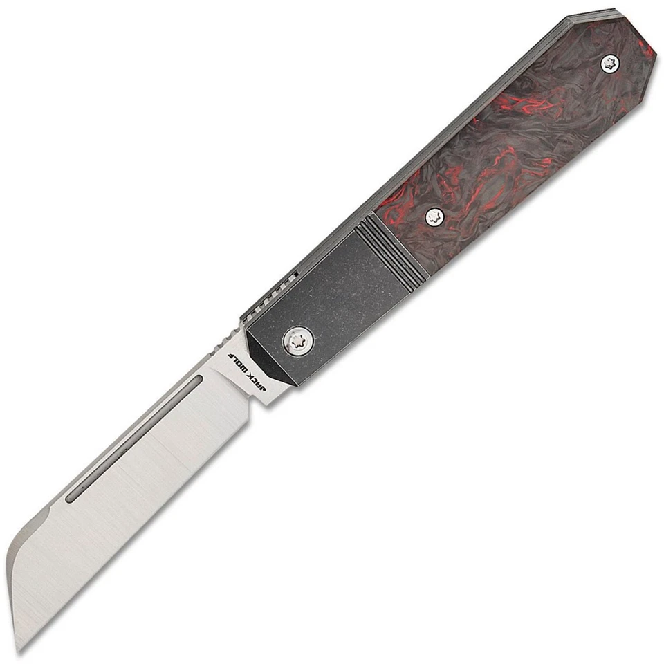 Jack Wolf Knives After Hours Jack Red Fat Carbon Fiber Folding S90V Knife 54233 - Image 1 of 1