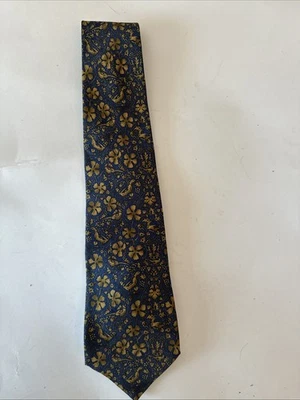 Corbata Salvatore Ferragamo Pato Y Estampado Floral Azul Seda Foto 1 de 4