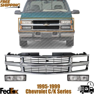 雪佛兰 C/K 系列 1994 - 2000 格栅带车头灯套装 | 3 件套 — 第 1/4 张图片