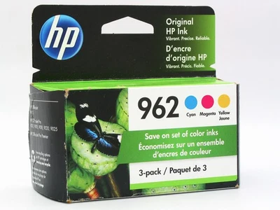 Nuevo paquete de 3 cartuchos de tinta originales HP 962 - amarillo cian magenta - caducidad 22/10 Foto 1 de 3