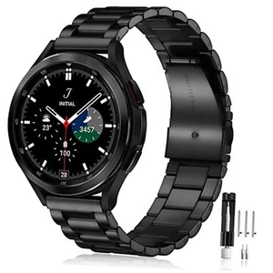 Correa de acero inoxidable compatible con Samsung Galaxy Watch 7 6 5 4 FE negra - Imagen 1 de 7