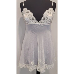 Vintage Victoria’s Secret Babydoll-Slip Spitze weiß transparent Medium - Bild 1 von 8