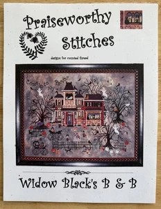 Lobewürdige Stiche WITWE BLACKS B & B gezählt Kreuzstichkarte HALLOWEEN - Bild 1 von 3