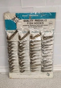 Vintage NOS Great Southern Tackle Quality Products Fish Asst. Crappie Bass Hooks - Picture 1 of 10