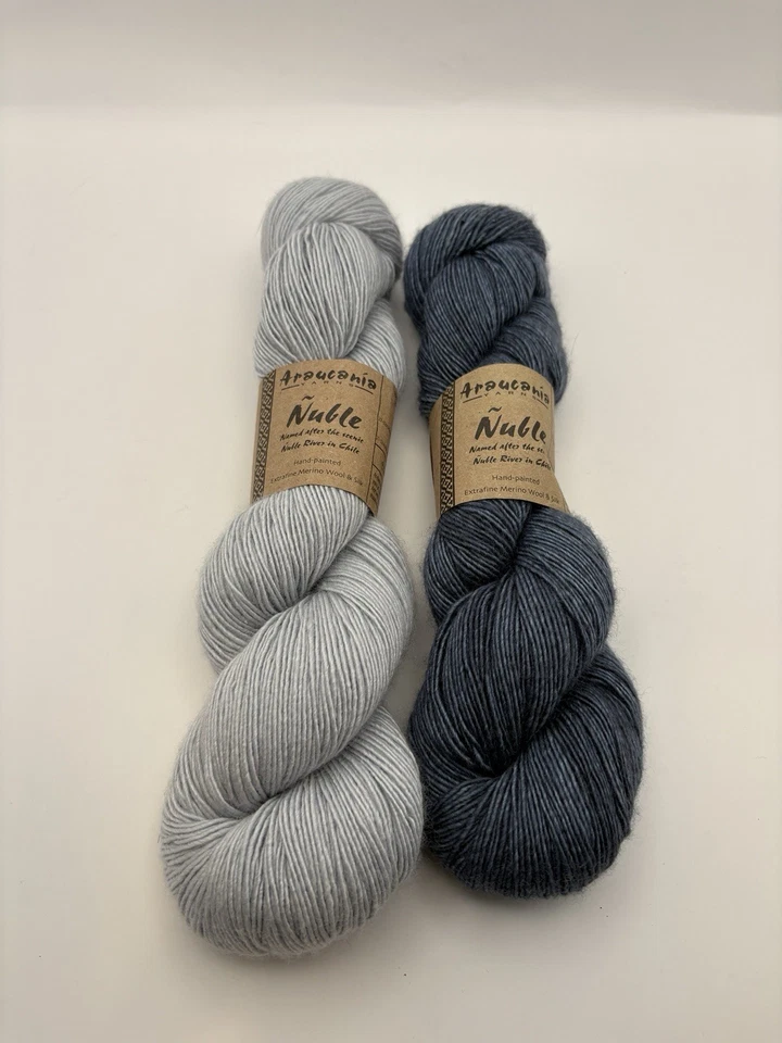 Lot of 2 ARAUCANIA NUBLE Yarn ‘221 Cornerstone’ ‘201 Confident’ Merino Silk - Image 1 of 4