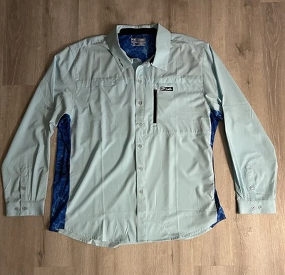 Camisa Guía Pelágica Eclipse Equipo Offshore Alto Rendimiento, Abotonable, Azul, 3XL Foto 1 de 4