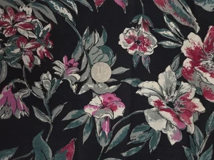 Cranston Leibman Schwartz Floral Fern Cotton Fabric 1 3/4 Yards New Vintage - Picture 1 of 4