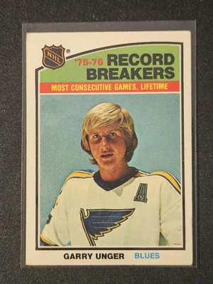 76-77 Topps Garry Unger Record Breaker 🚨🚨🚨 St. Louis Blues  - Image 1 of 2