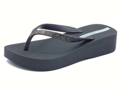 Ipanema 83386 Mesh Chic Glitter Black Infradito con zeppa media per Donna in gom - Imagen 1 de 3