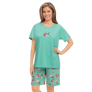 2-Piece Hummingbird Pajama Short and Shirt Set - Picture 1 of 5