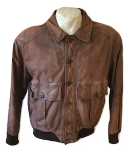 Men's Leather Jacket LM La Matta Upland Bomber Vintage Size 50 - Picture 1 of 5