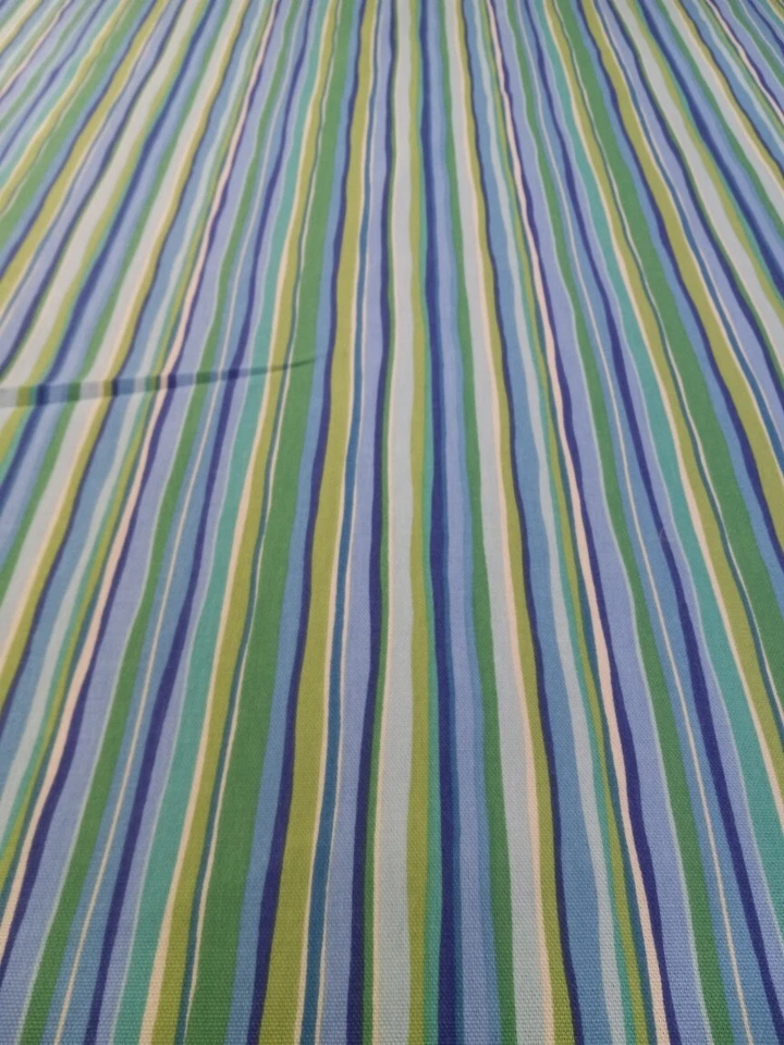 Braemore Wavy Stripe Shades of Blues/Greens Cotton Blend Colorful 2,25 Yards - Image 1 of 4