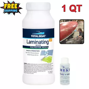 Fiberglass Laminating Resin & Hardener Best Marine Grade Polyester 1 Quart Kit - Picture 1 of 10