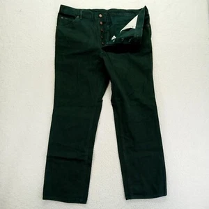 VTG Lee Jeans Button Fly Regular Fit Hunter Green Mens 40x30 Cotton USA - Picture 1 of 11