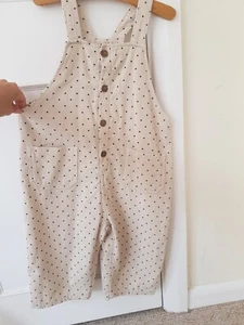 Bella Bambina Korean Brand Corduroy Dotted Dungarees Size 3-4Y - Picture 1 of 5