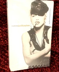 MADONNA JUSTIFY MY LOVE SEALED CASSETTE TAPE SINGLE PROMO HYPE STICKER MTV BAN - Picture 1 of 3