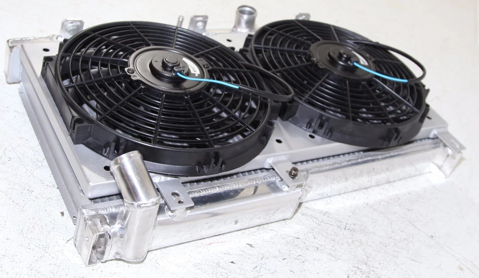 Radiador + 12" ventiladores + cubierta compatible con 93-95 Mazda RX-7 RX7 Touring / R2 / Base MANUAL Foto 1 de 4