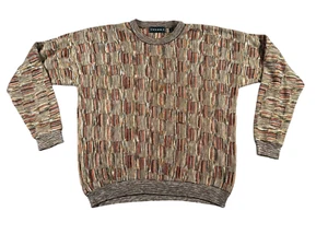 Vintage Tundra Sweater Mens Large 3d Knit Textured Canada Large Coogi Style 90s - Picture 1 of 12