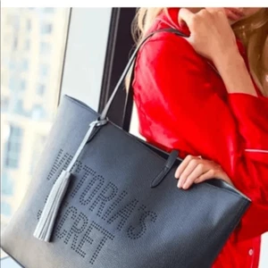 Victoria's Secret Black Tote Bag with Fringe Tassel. NWOT - Picture 1 of 8
