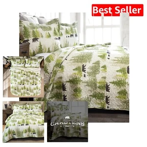 Durable Rustic Microfiber Quilt & Pillows - Full/Queen Size, Machine Washable - Picture 1 of 9