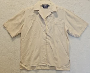 Woolrich Woman 3738 Small Beige short sleeve button collared shirt 100% Silk - Picture 1 of 5