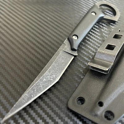 7.5" Stonewash Tactical Combat Survival Fixed Blade Karambit Knife w/ Sheath - Image 1 of 4