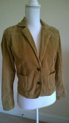 Chaqueta Blazer Periscope Distressed Dos Botones de Metal Tostado Pana Jrs Talla S Foto 1 de 4