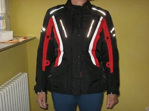 Motorradjacke Damen IXS Tour Textiljacke schwarz-rot -weiss Gr.DL / Kleidergr:40 - Bild 1 von 6