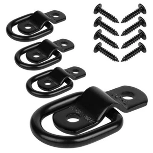 4 Pack 1/4" Heavy Duty D Rings Tie Down Anchor Hooks for Trailer Bed Bracket - Picture 1 of 9