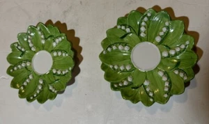 Lillies Of The Field Ceramic Set Of Two Saucers 6 In. Diameter Made In Italy&&& - Bild 1 von 2